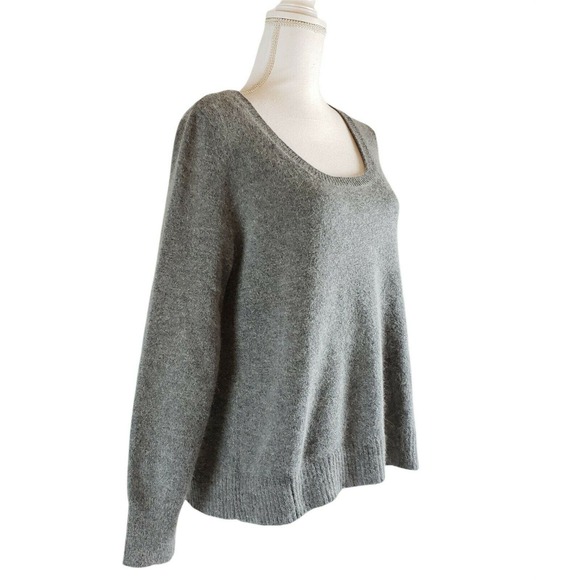 Victorias Secret Size M Gray Boxy Nylon Rabbit Wool Sweater Slouchy Cozy Casual - Picture 3 of 10